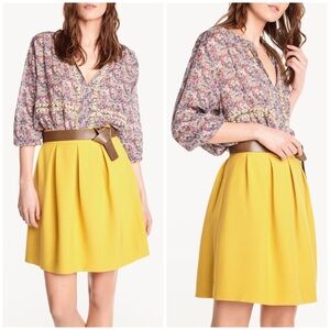 Ba&sh Faby Curry Yellow Skirt Pleated 2 mustard